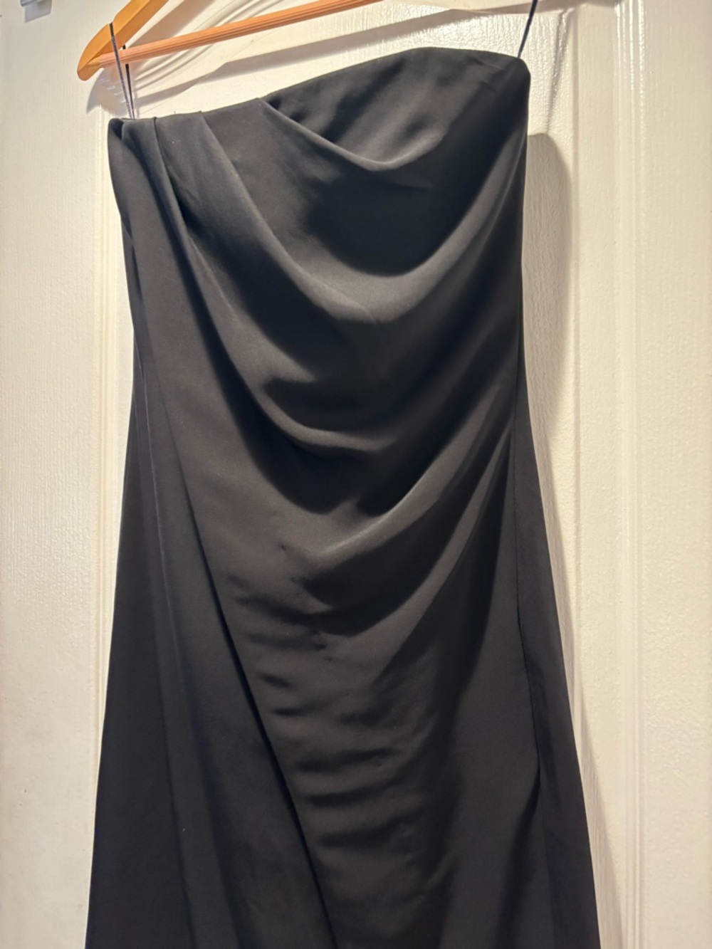 Anine Bing Halle Black Strapless Midi Cocktail Evening Event LBD Dress size S